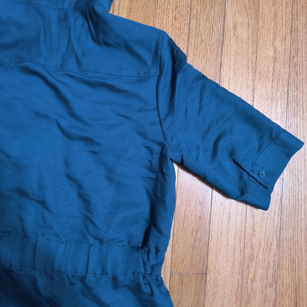 Pick 3/$10 ⭐ The Limited Safari Style Shirt Dress, Dark Teal, Women's XS - Picture 12 of 16